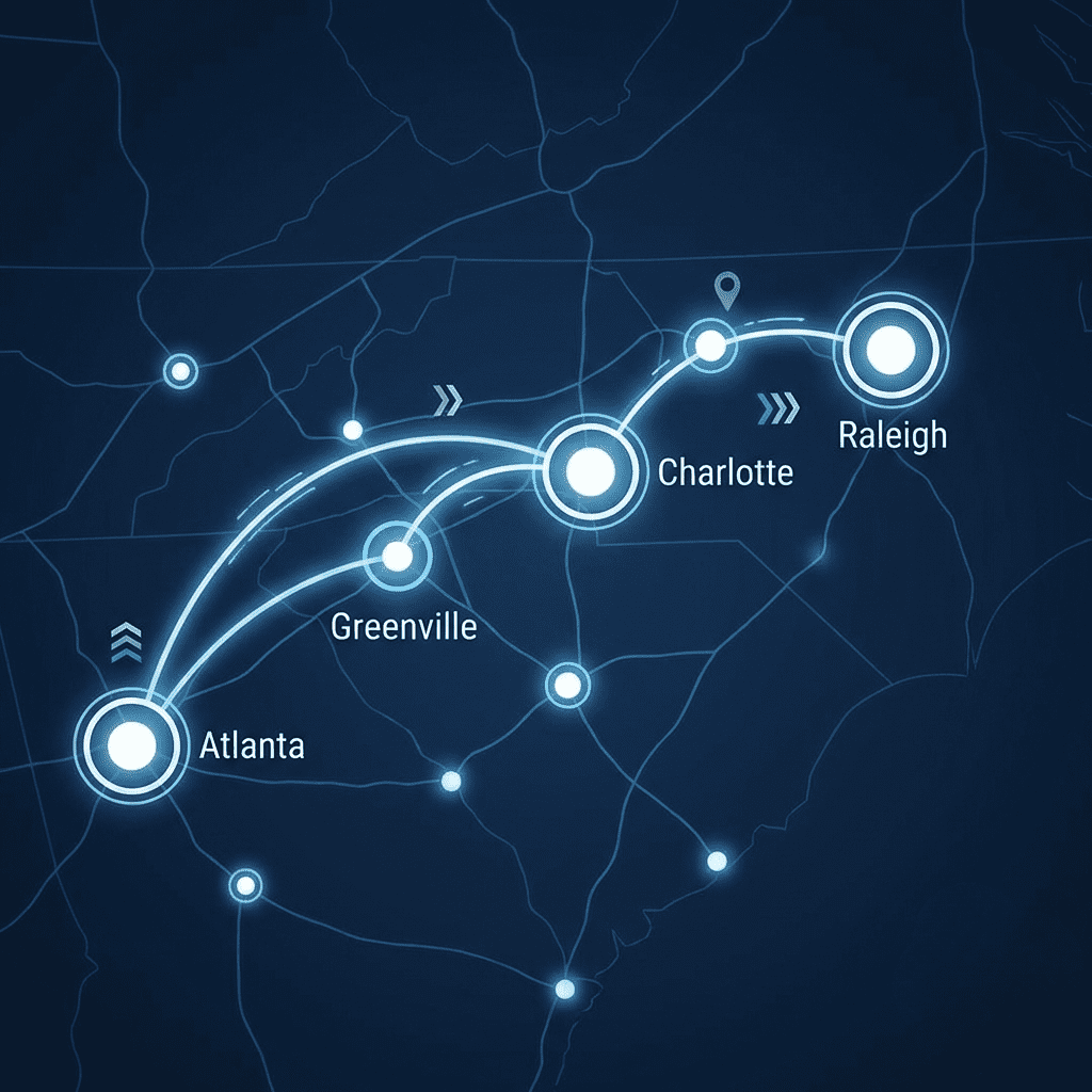 Onyx Executive Southeast Route Map